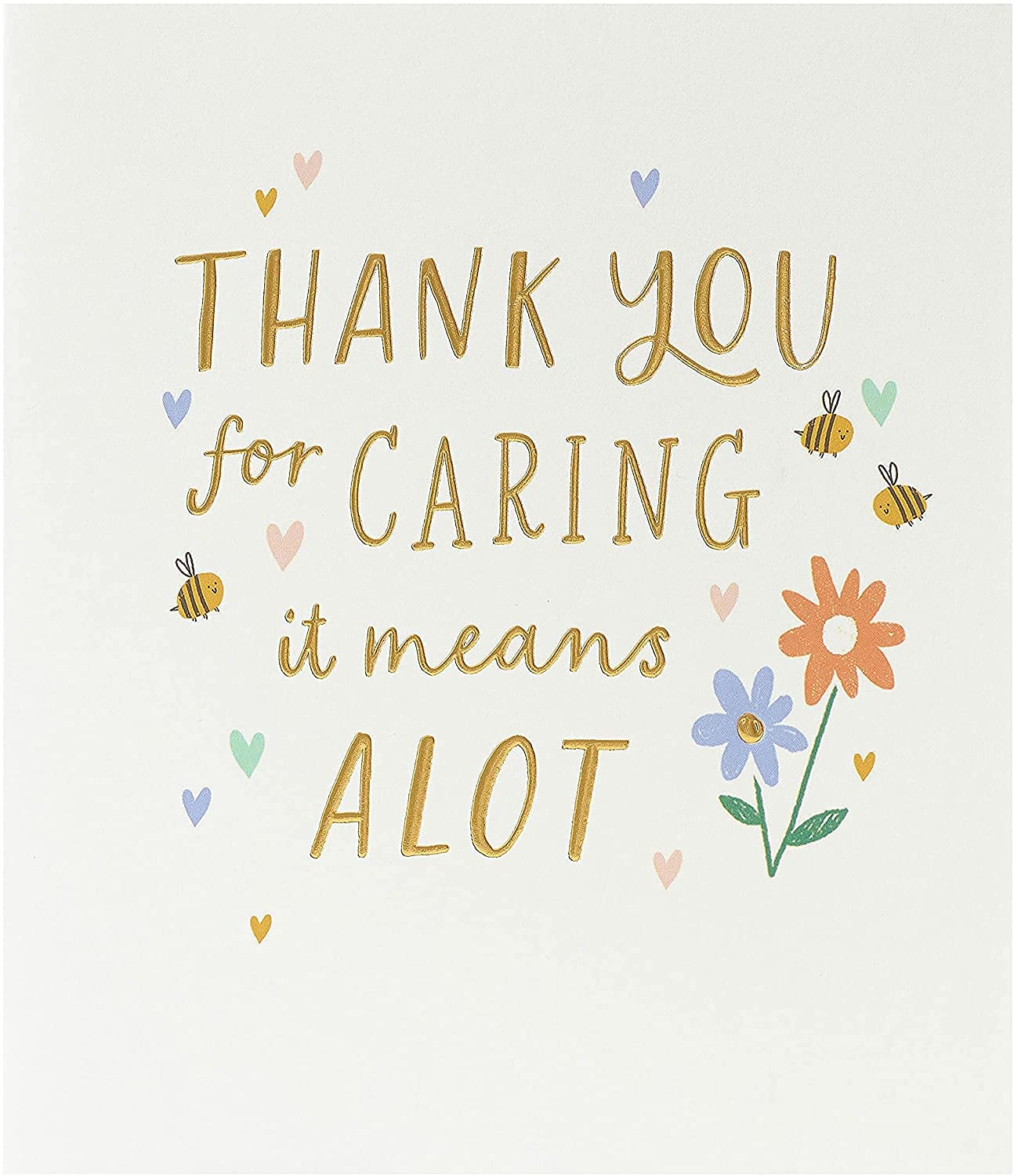 UK Greetings | Thank You Card | Appreciation Cards | Her/Him | Floral Design | With Envelope | 18.4 x 15.9 cm