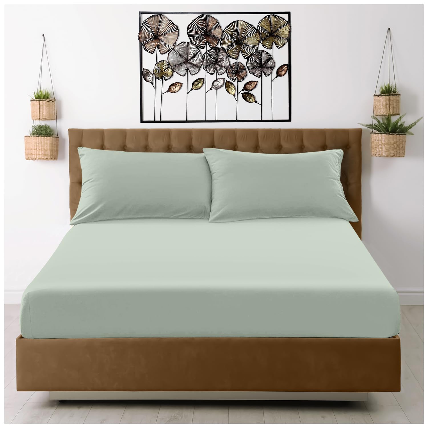 GC GAVENO CAVAILIA Microfiber Pillow Cases 2 Pack - Plain Dyed Housewife Pillowcases - Beige - (74x48 cm)