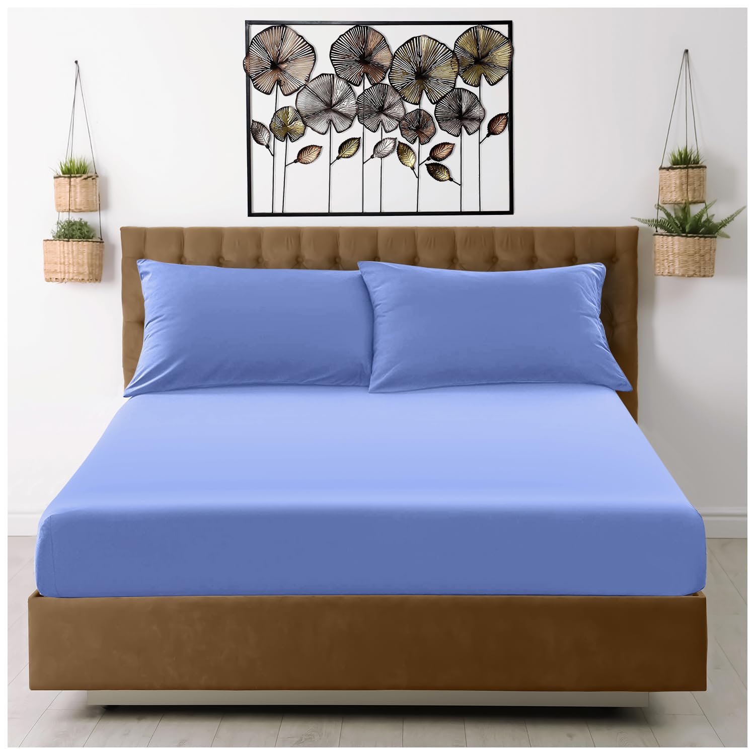 GC GAVENO CAVAILIA Microfiber Pillow Cases 2 Pack - Plain Dyed Housewife Pillowcases - Beige - (74x48 cm)