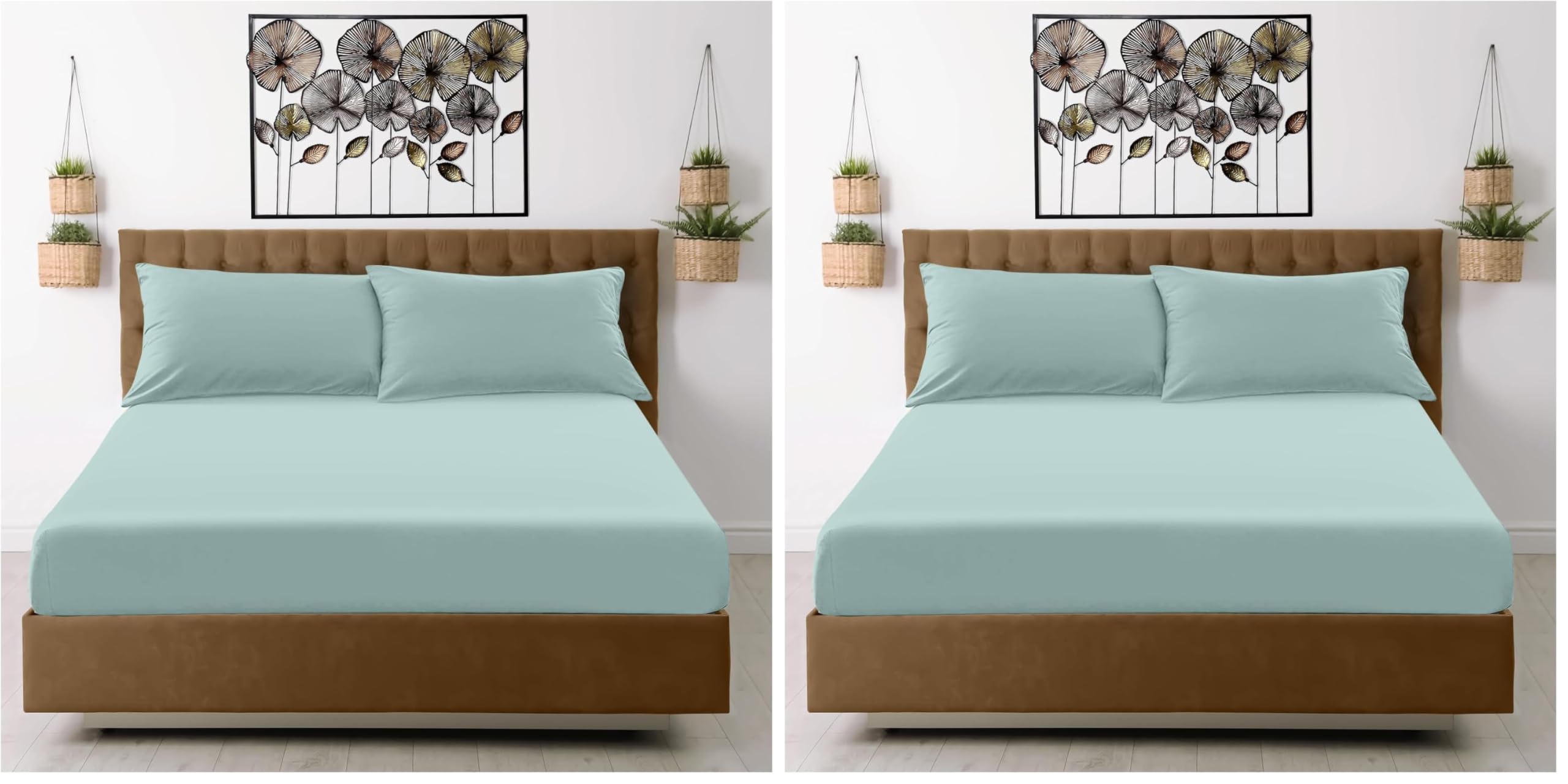 GC GAVENO CAVAILIA Microfiber Pillow Cases 2 Pack - Plain Dyed Housewife Pillowcases - Beige - (74x48 cm)