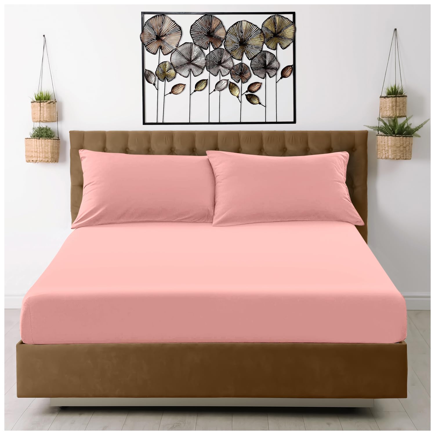 GC GAVENO CAVAILIA Microfiber Pillow Cases 2 Pack - Plain Dyed Housewife Pillowcases - Beige - (74x48 cm)