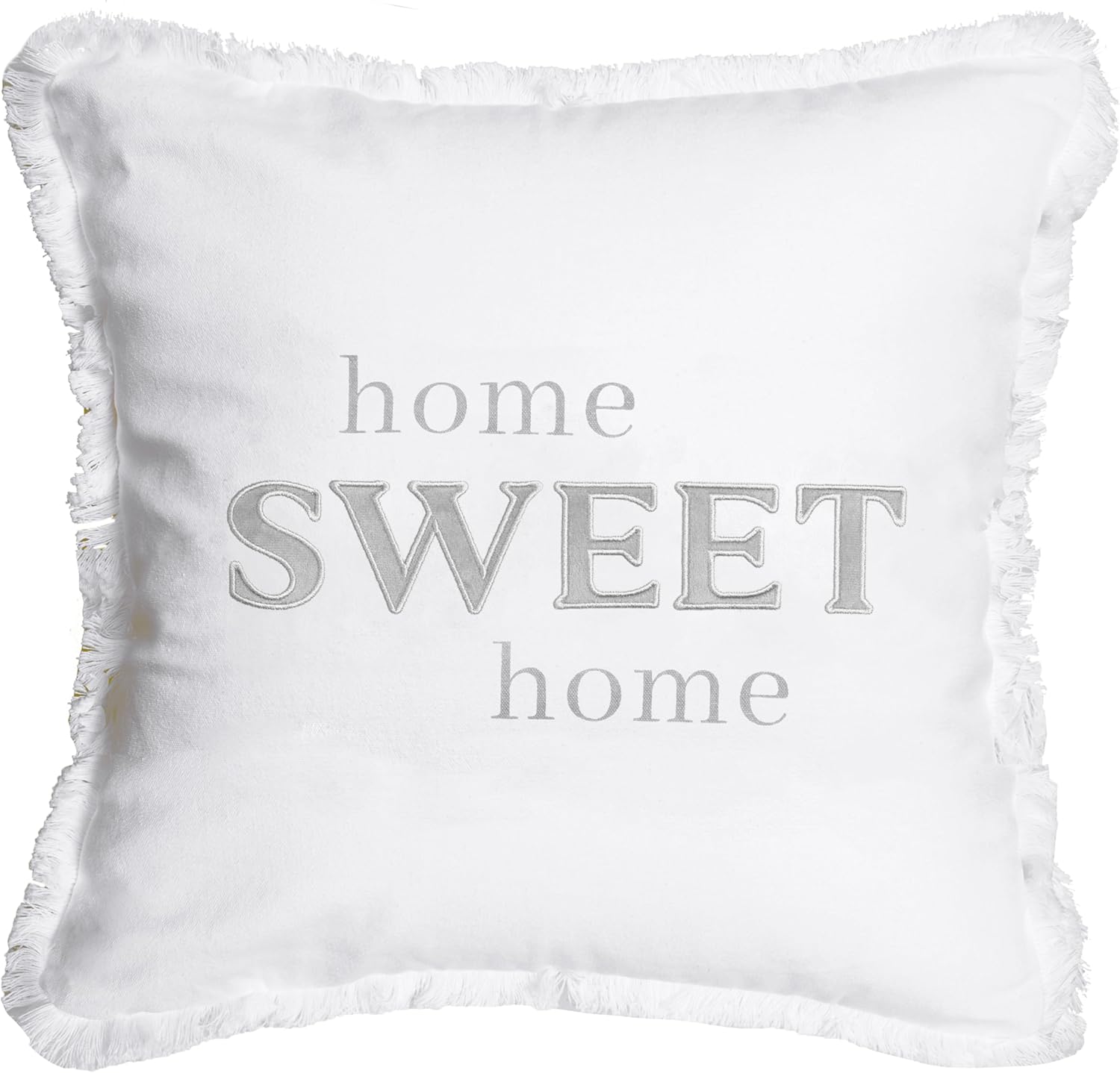 Pavilion - Home Sweet Home - Throw Pillow Cover, 18x18, Decorative Square Throw Family Pillow Cover, Pillow Cover, Guest Room Decor Bed Pillow Case, Housewarming Gifts, 1 Count, White
