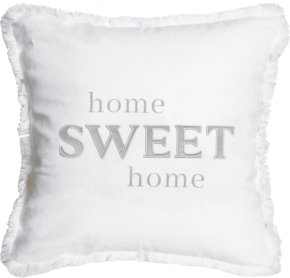Pavilion - Home Sweet Home - Throw Pillow Cover, 18x18, Decorative Square Throw Family Pillow Cover, Pillow Cover, Guest Room Decor Bed Pillow Case, Housewarming Gifts, 1 Count, White