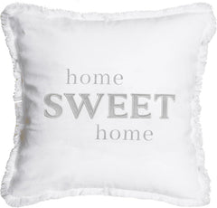 Pavilion - Home Sweet Home - Throw Pillow Cover, 18x18, Decorative Square Throw Family Pillow Cover, Pillow Cover, Guest Room Decor Bed Pillow Case, Housewarming Gifts, 1 Count, White