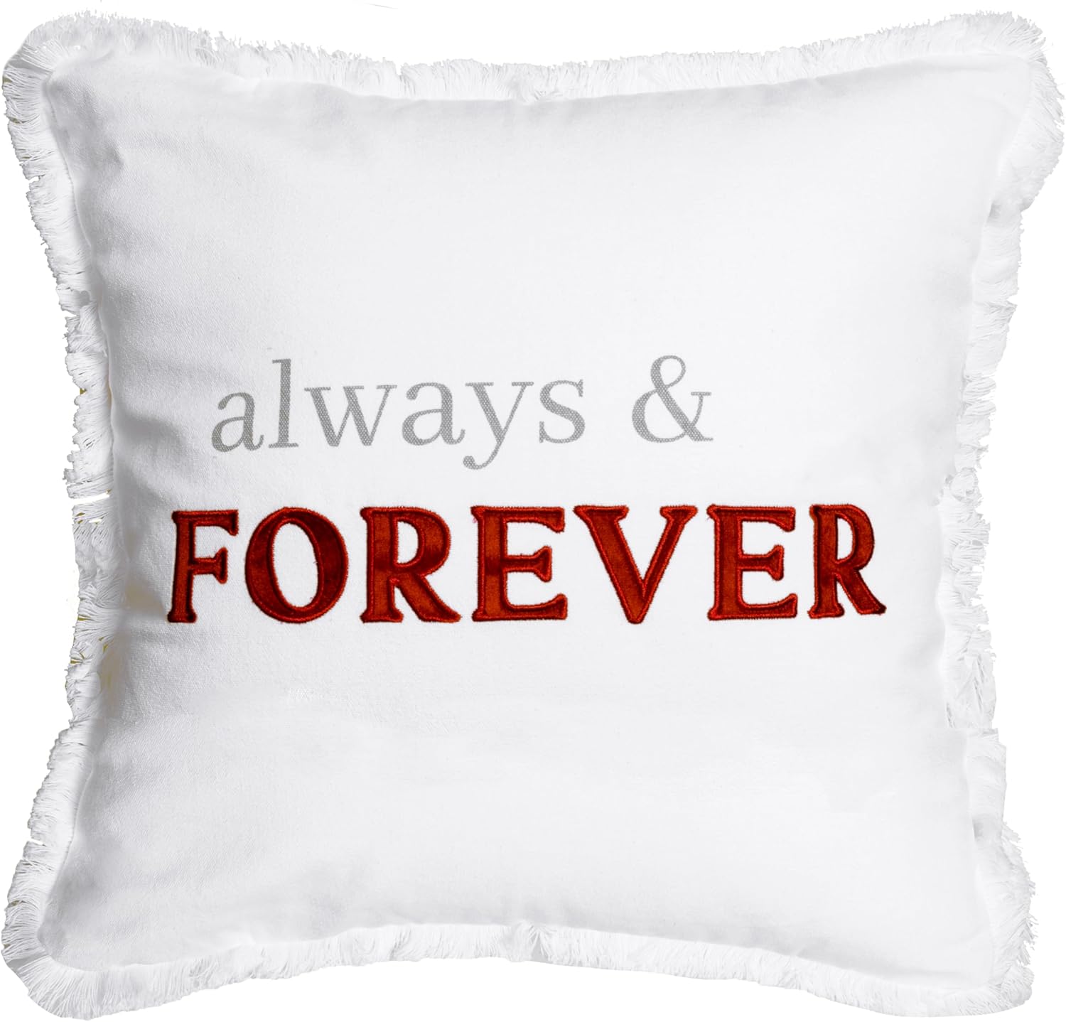 Pavilion - Always & Forever - Family Throw Pillow Cover, 18x18, Decorative Square Throw Pillow Cover, Bereavement Pillow Cover, Guest Room Decor Bed Pillow Case, 1 Count, White