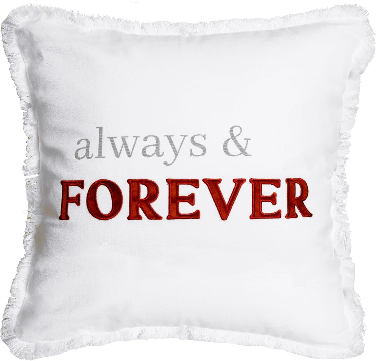 Pavilion - Always & Forever - Family Throw Pillow Cover, 18x18, Decorative Square Throw Pillow Cover, Bereavement Pillow Cover, Guest Room Decor Bed Pillow Case, 1 Count, White