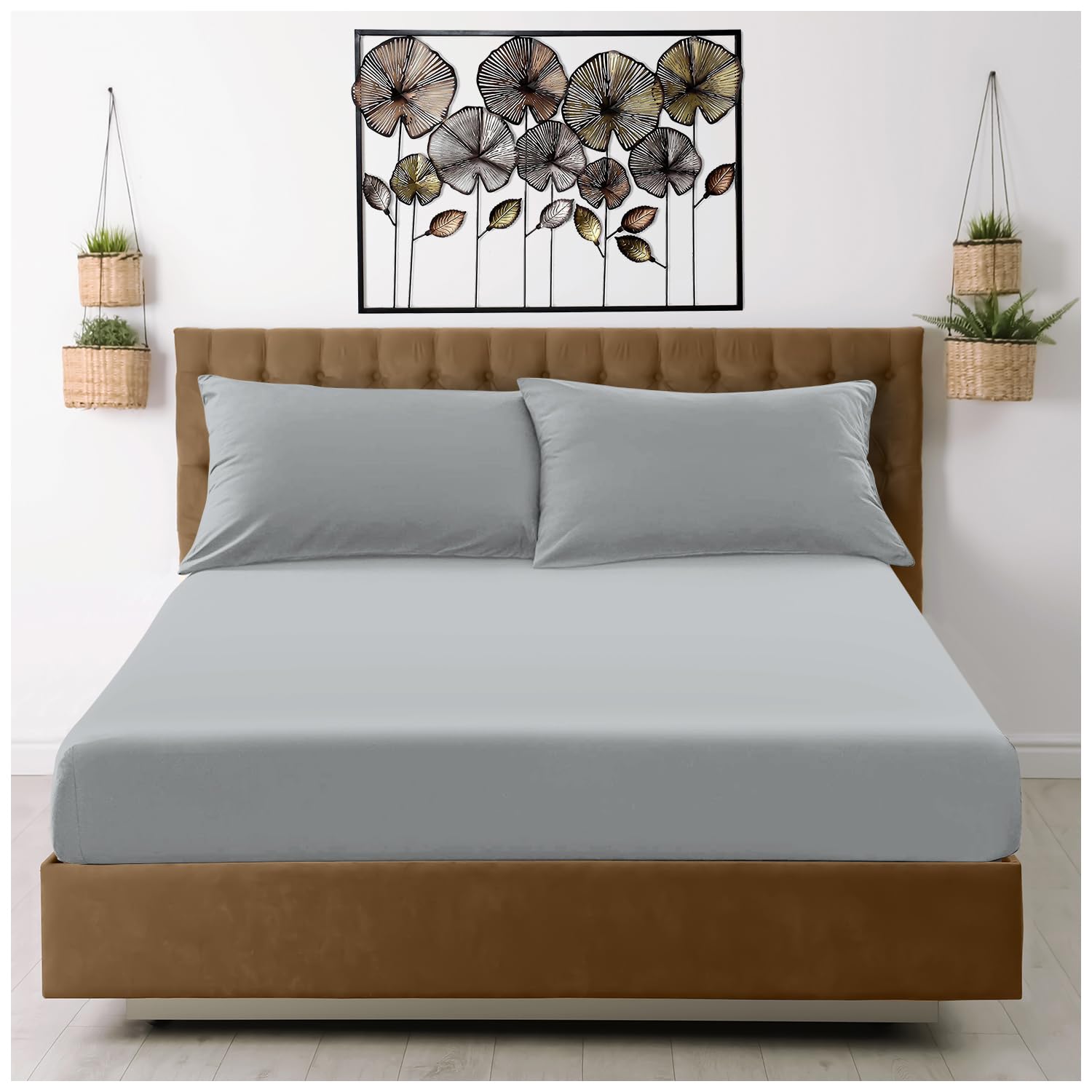 GC GAVENO CAVAILIA Microfiber Pillow Cases 2 Pack - Plain Dyed Housewife Pillowcases - Beige - (74x48 cm)