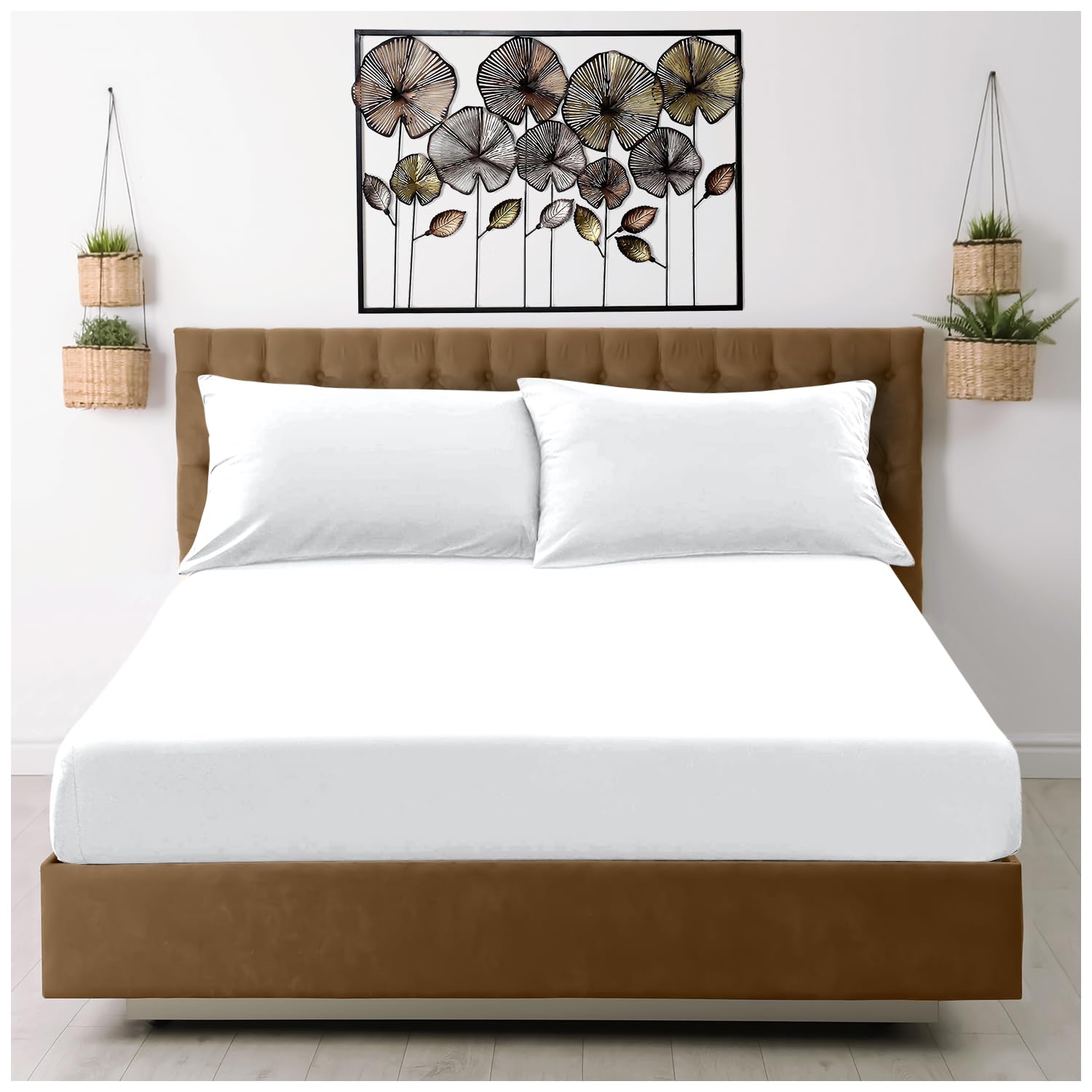 GC GAVENO CAVAILIA Microfiber Pillow Cases 2 Pack - Plain Dyed Housewife Pillowcases - Beige - (74x48 cm)