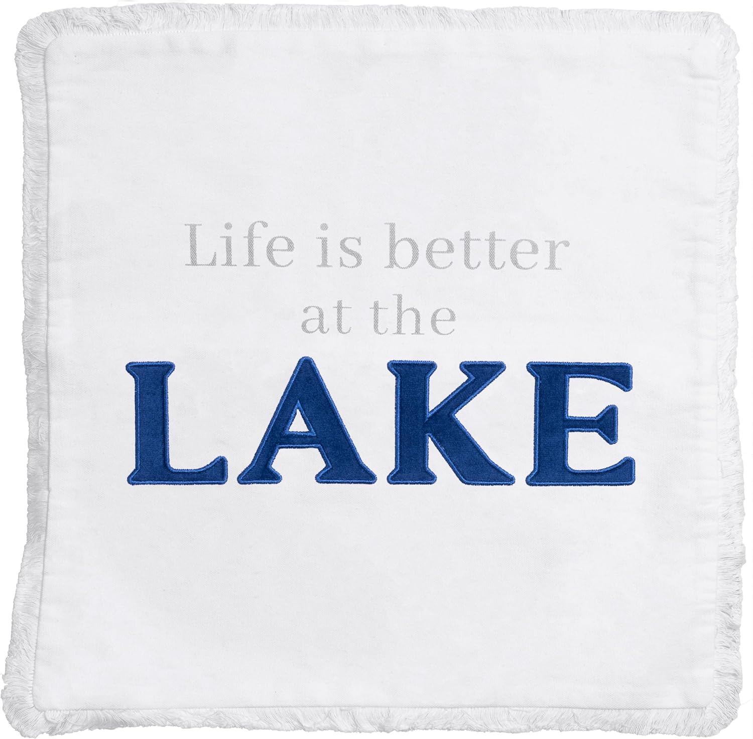 Pavilion - Better at The Lake - Throw Pillow Cover, 18x18, Decorative Square Throw Pillow Cover, Lake House Decor, Guest Room Decor Bed Pillow Case, 1 Count, White