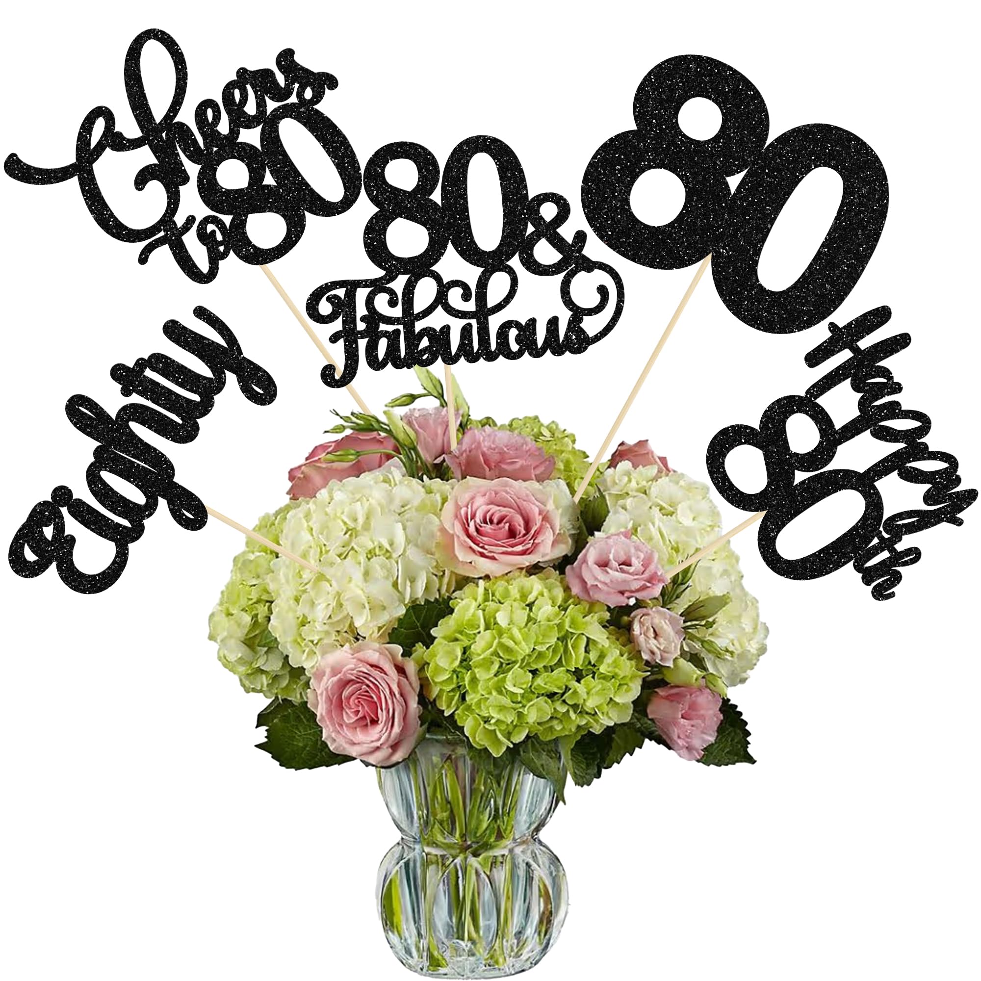 Ephlyn 15Pcs 60th Birthday Centerpiece Sticks Sixty Happy 60 Table Flower Centerpieces Sticks Cheers to 60 Floral Decorations for 60th Birthday Party Centerpieces Supplies Gold