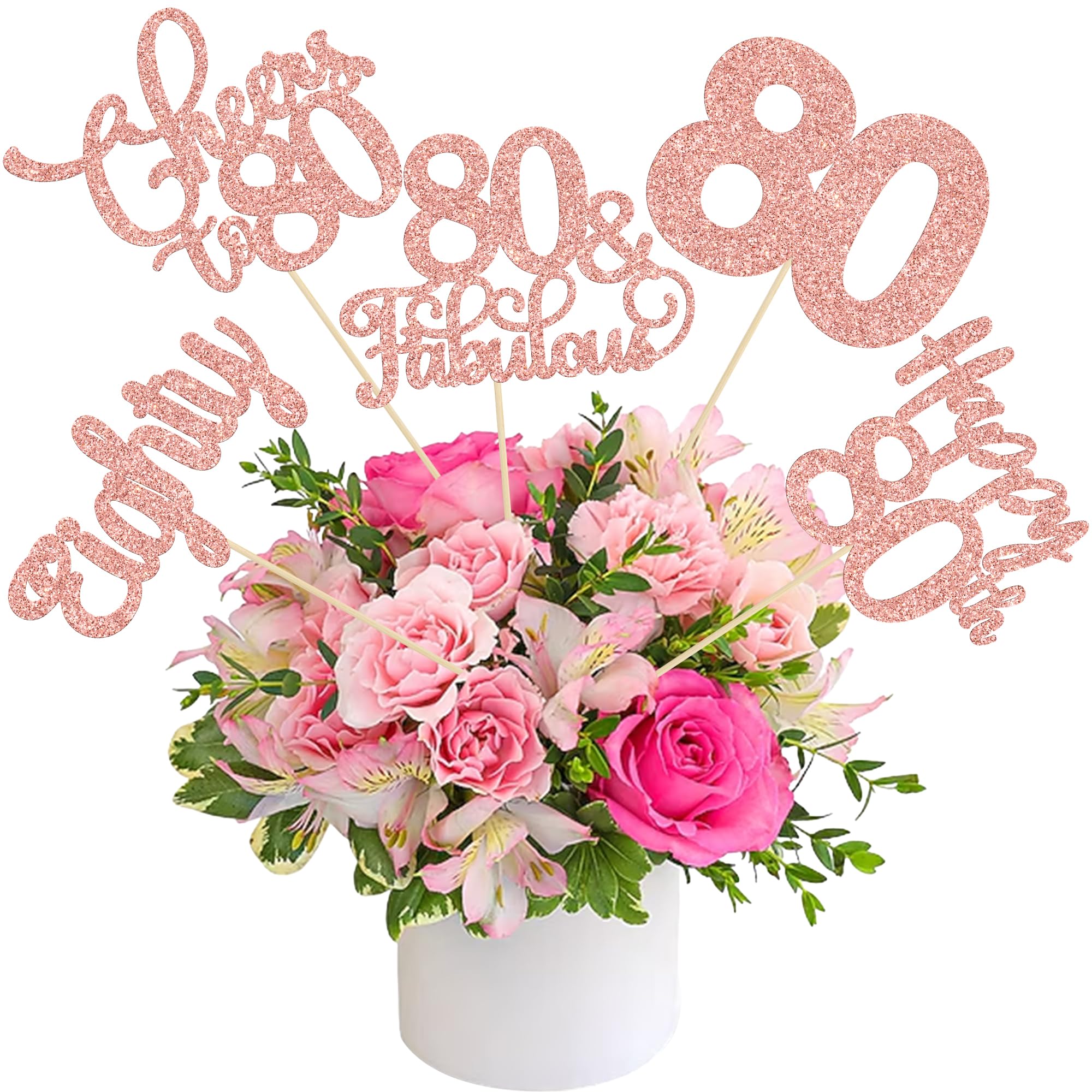 Ephlyn 15Pcs 60th Birthday Centerpiece Sticks Sixty Happy 60 Table Flower Centerpieces Sticks Cheers to 60 Floral Decorations for 60th Birthday Party Centerpieces Supplies Gold