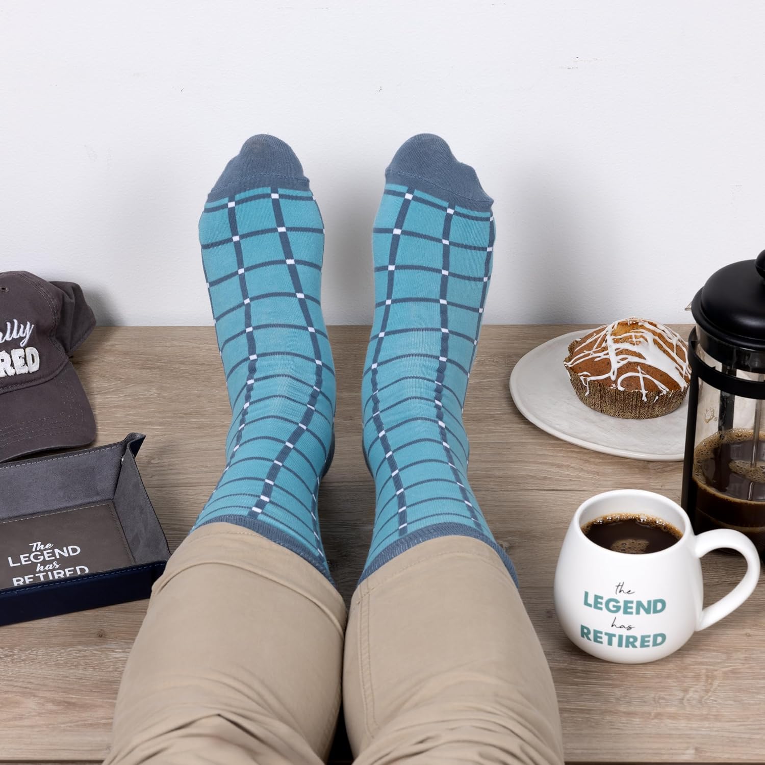 Pavilion - The Legend Has Retired - 15.5 Oz Coffee Mug Tea Cup with Crew Socks Retirement Coworker Family Gift Present