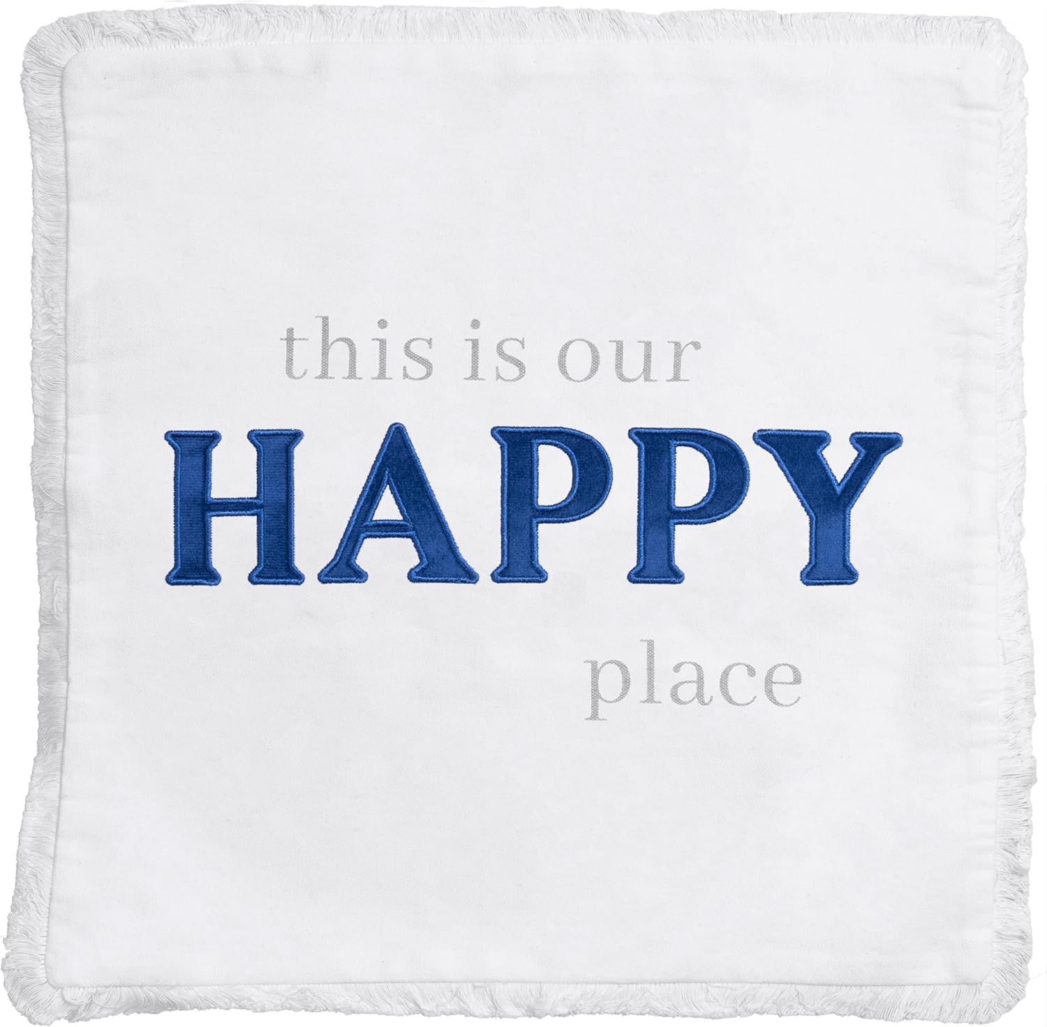 Pavilion - Happy Place - Throw Pillow Cover, 18x18, Decorative Square Throw Pillow Cover, Pillow Cover, Guest Room Decor Bed Pillow Case, 1 Count, White