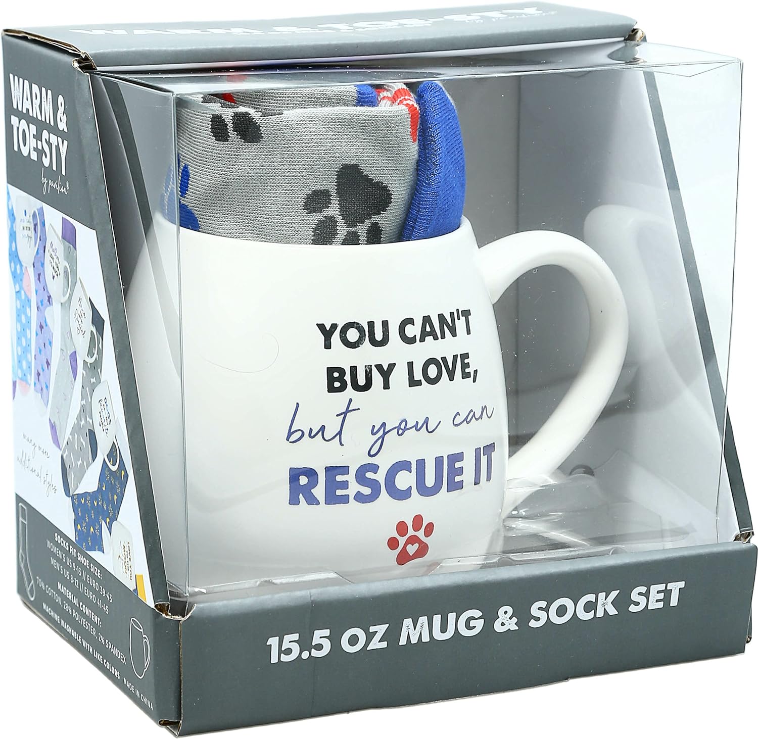 Pavilion - 15.5 Oz Mug & M/L Sock Gift Set - You Can't Buy Love, But You Can Rescue It