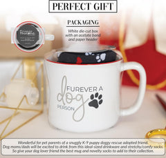 Pavilion - Furever A Dog Person - 18 oz Coffee Mug Tea Cup & Crew Sock Set - K-9 Puppy Doggy Rescue Adoption Dog Mom Dad Gift Present