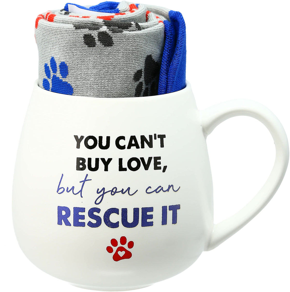 Pavilion - 15.5 Oz Mug & M/L Sock Gift Set - You Can't Buy Love, But You Can Rescue It