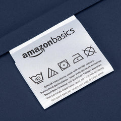 Amazon Basics Microfiber Pillowcases, Standard Size 50 x 80 cm (Pack of 2), Navy Blue, Pillows Not Included