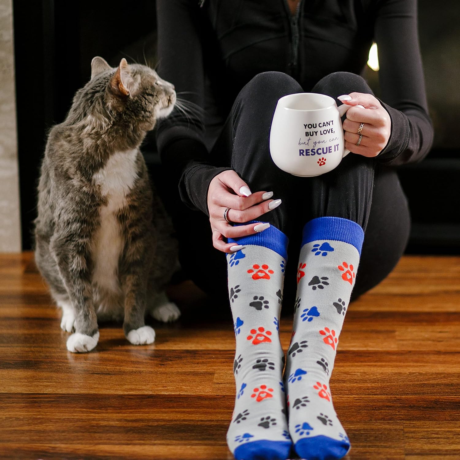 Pavilion - 15.5 Oz Mug & M/L Sock Gift Set - You Can't Buy Love, But You Can Rescue It
